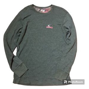 Mossy Oak Olive Hunter Green Thermal Long Sleeve Shirt Size Medium